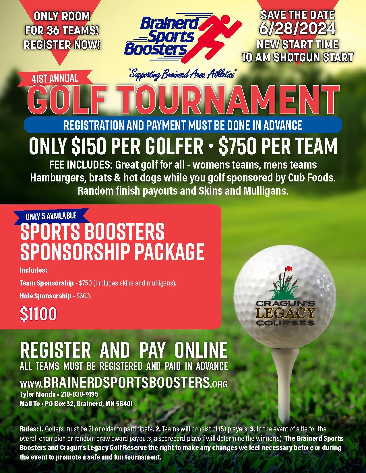 2024 41st Annual Booster Golf Tournament Sponsor Package