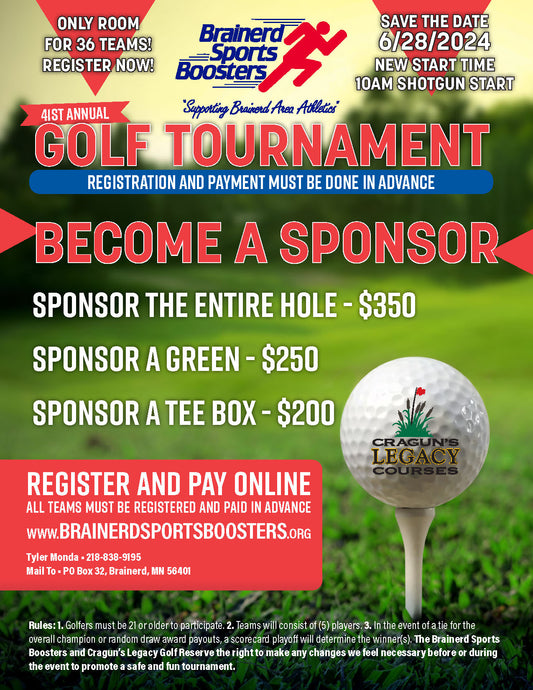 2024 41st Annual Booster Golf Tournament Green Sponsorship